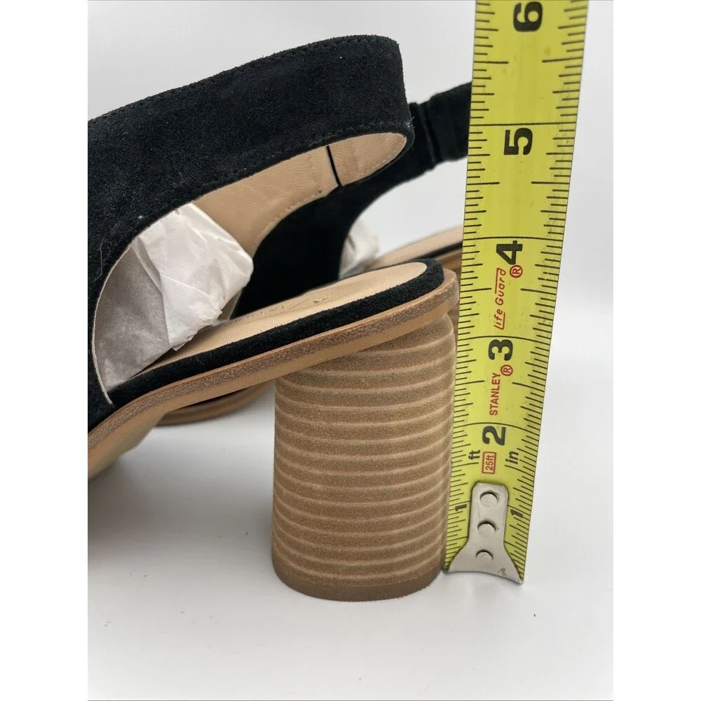 ANTHROPOLOGIE BLACK TRACY Slingback Shooties Size 40 Heels 10 High Heel
